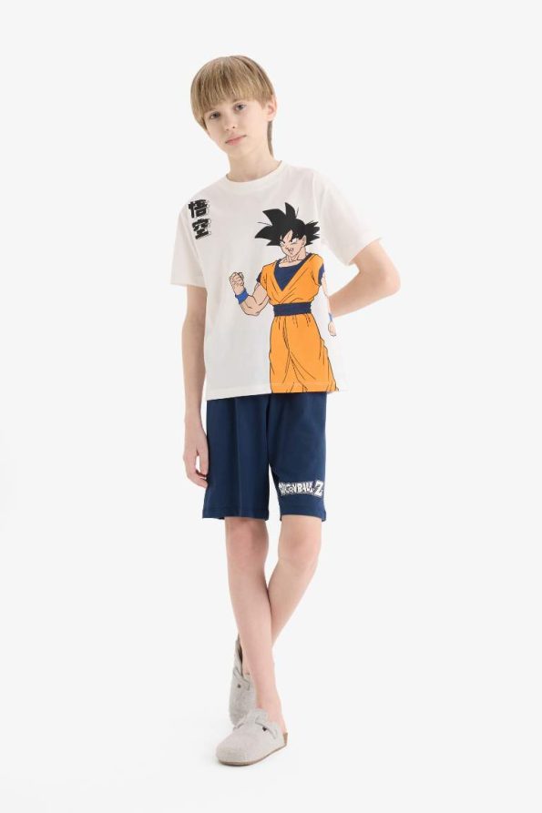 Boys' Dragon Ball Short Sleeve Pajama Set with Elastic Waist Shorts