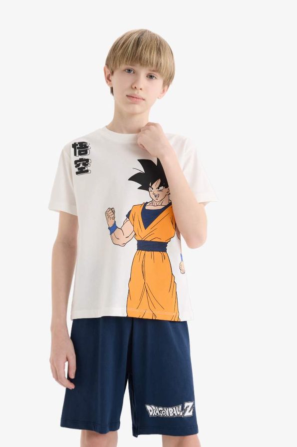 Boys' Dragon Ball Short Sleeve Pajama Set with Elastic Waist Shorts