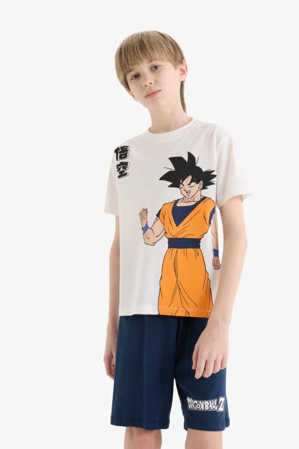 Boys' Dragon Ball Short Sleeve Pajama Set with Elastic Waist Shorts