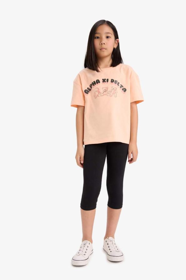 Girls' Relax Fit Printed Crew Neck Short Sleeve T-Shirt