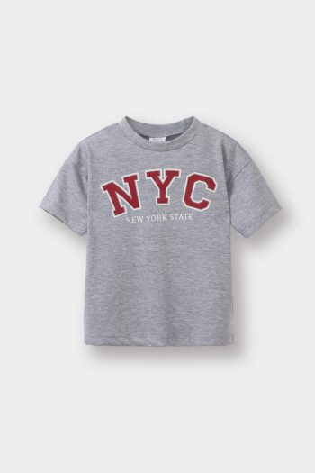 Boys' Printed Short Sleeve Bicycle Neck T-Shirt