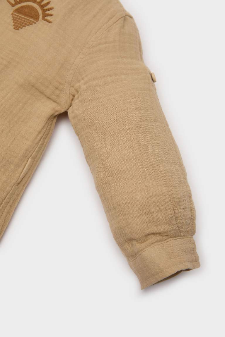 E2023A5_25SP_YL166_03_01.jpg Boys' Embroidered Muslin Long Sleeve Shirt