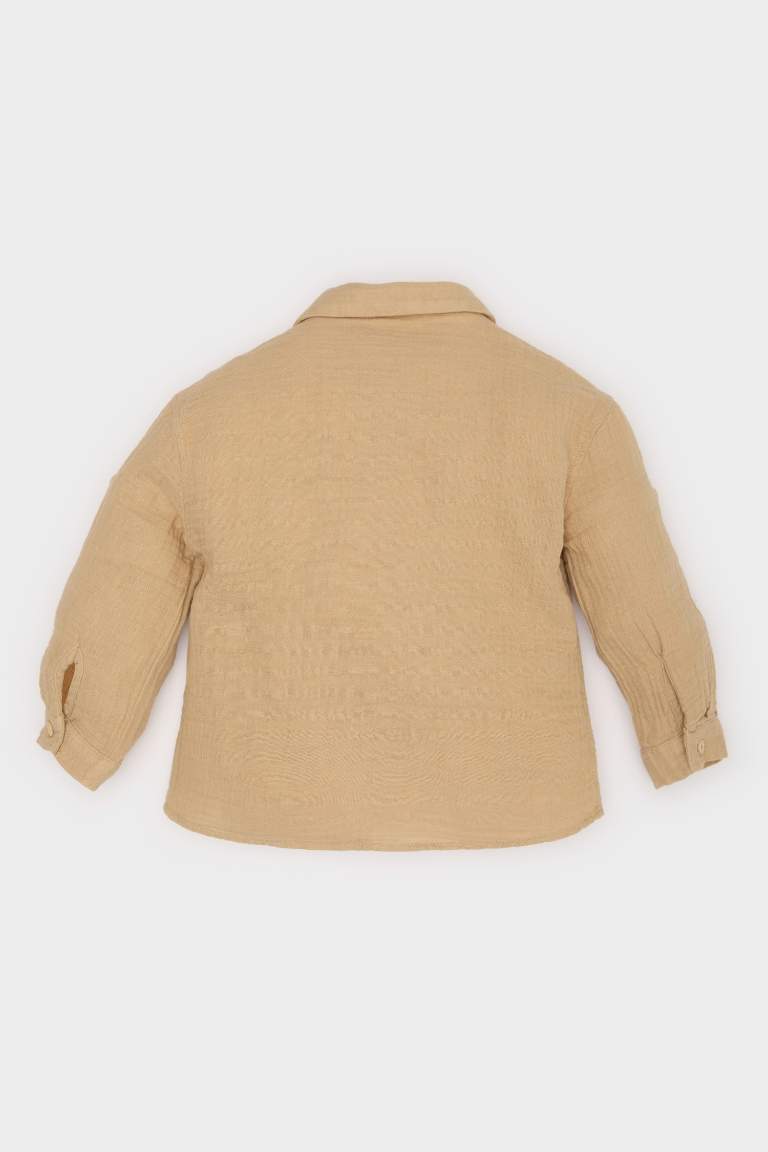 E2023A5_25SP_YL166_04_01.jpg Boys' Embroidered Muslin Long Sleeve Shirt