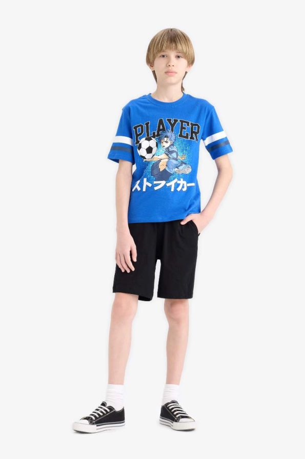 Boys' 2-Piece Set Short Sleeve Printed T-Shirt and Elastic Waist Shorts