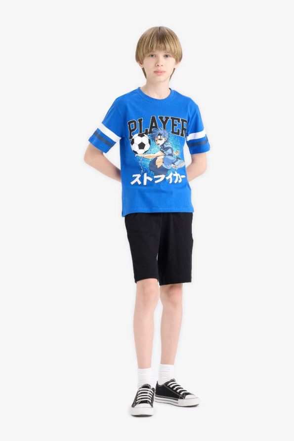 Boys' 2-Piece Set Short Sleeve Printed T-Shirt and Elastic Waist Shorts