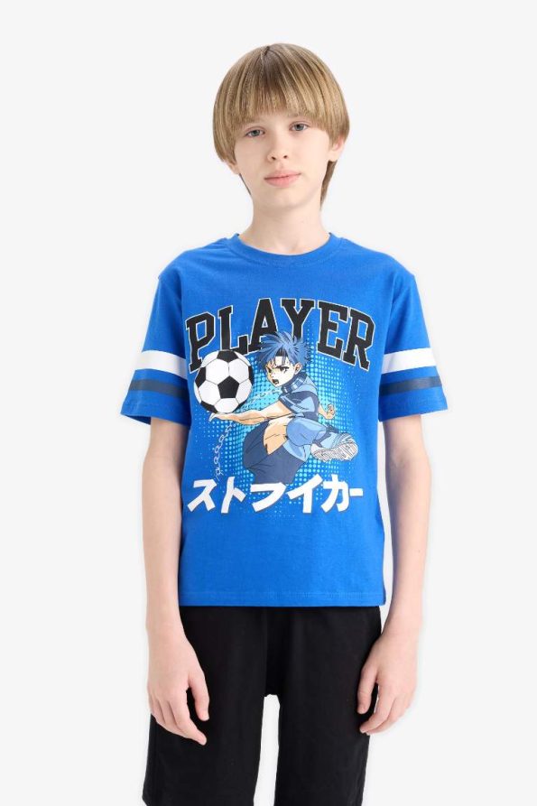 Boys' 2-Piece Set Short Sleeve Printed T-Shirt and Elastic Waist Shorts