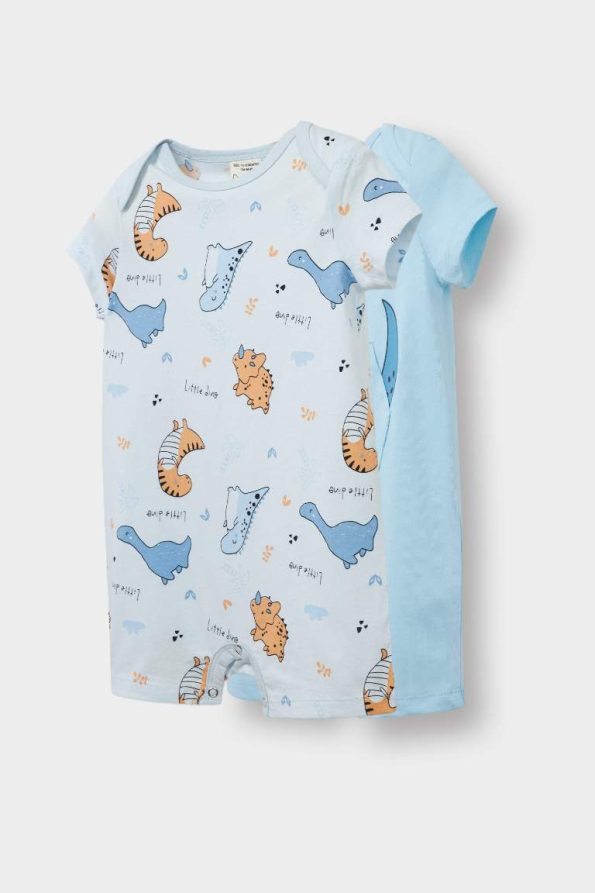 Boys' Newborn Dinosaur Print Short Sleeve Bodysuit Set