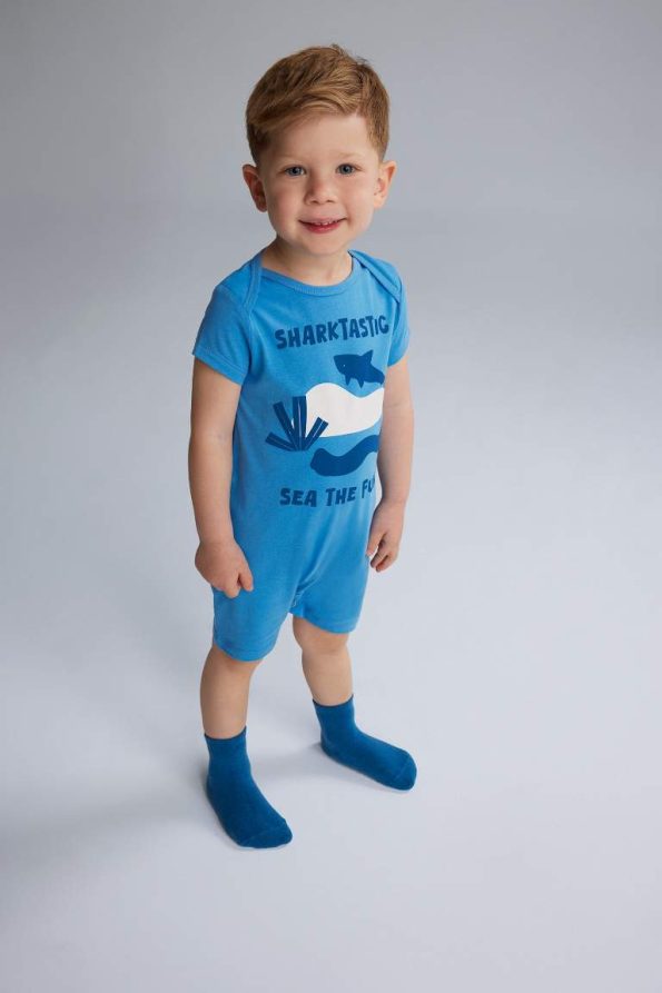 Baby Boy Newborn Printed Cotton Short Sleeve Romper Set