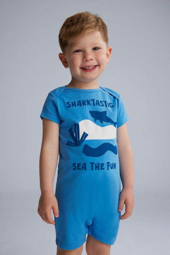 Baby Boy Newborn Printed Cotton Short Sleeve Romper Set