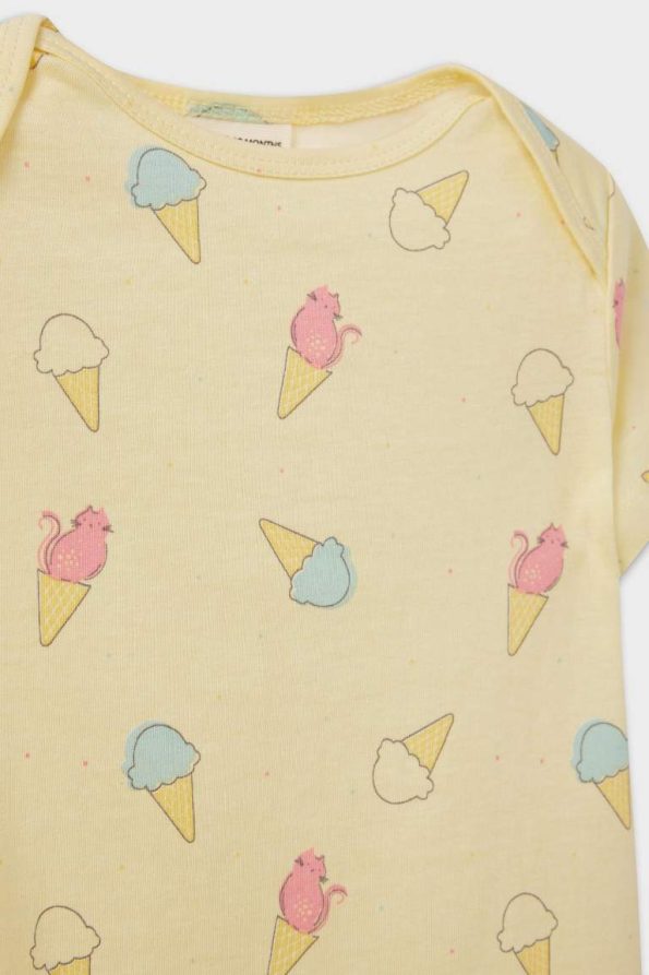 Girls' Newborn Ice Cream Print Short Sleeve Bodysuit