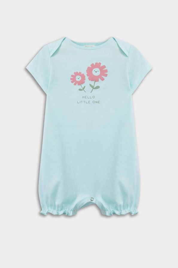 Baby Girl Newborn Floral Cotton Short Sleeve Romper Set