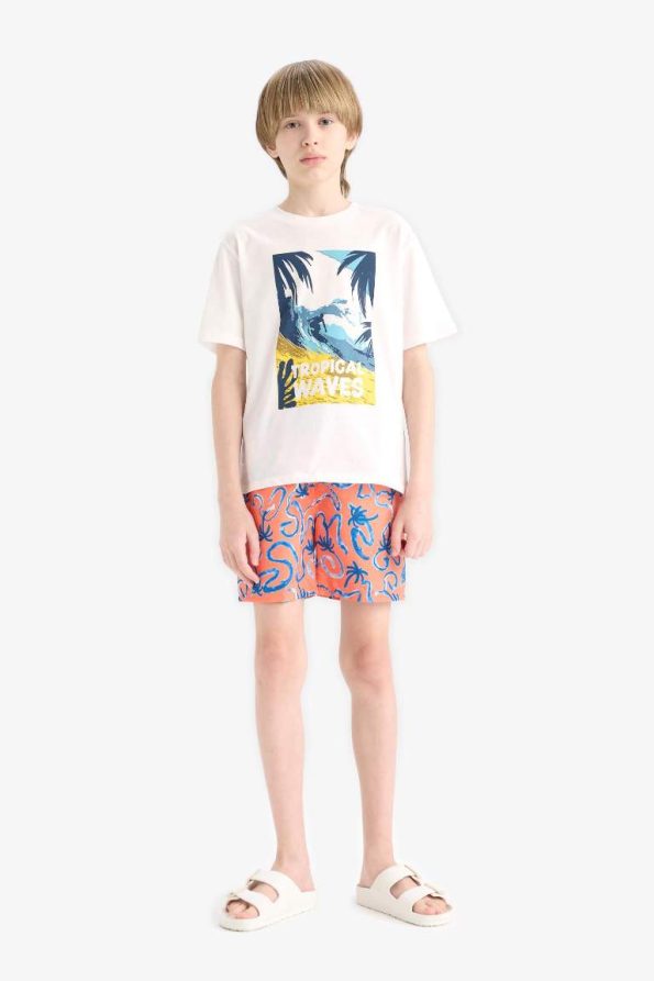 Boys' Patterned Swim Shorts