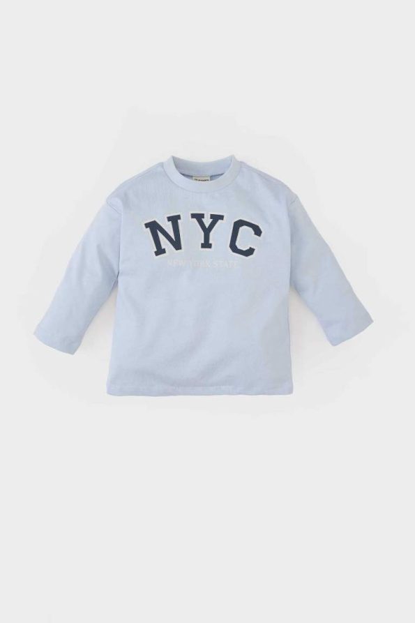 Boys' Printed Long Sleeve Crew Neck T-Shirt