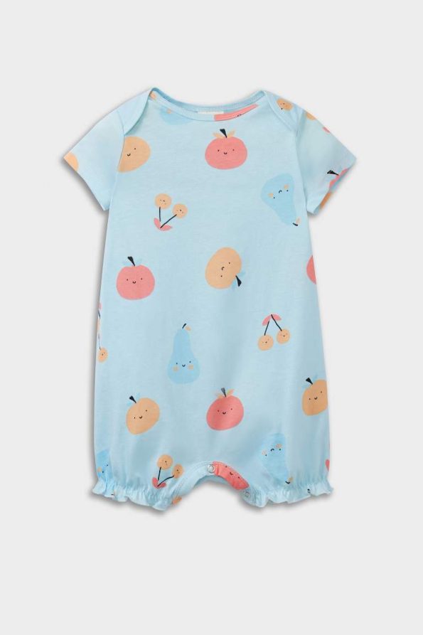 Newborn Baby Girl Short Sleeve Fruit Pattern Romper