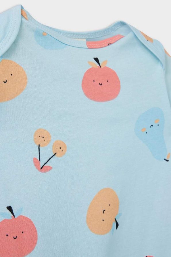 Newborn Baby Girl Short Sleeve Fruit Pattern Romper