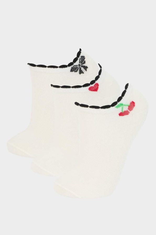 Girls' Cotton 3-Pack Ankle Socks
