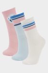 Girls' Cotton Long Socks Set of 3