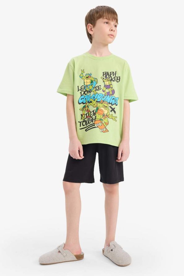 Boys' Ninja Turtles Retro Pajama Set Short Sleeve Top and Shorts