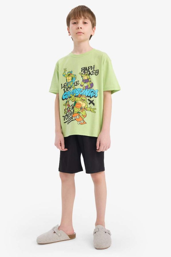 Boys' Ninja Turtles Retro Pajama Set Short Sleeve Top and Shorts