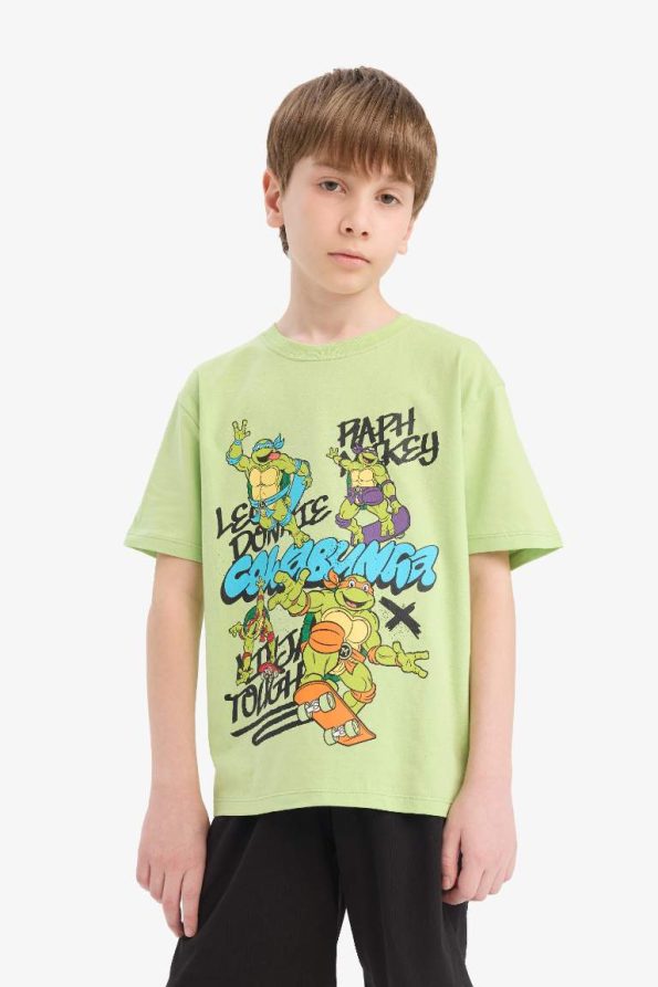 Boys' Ninja Turtles Retro Pajama Set Short Sleeve Top and Shorts