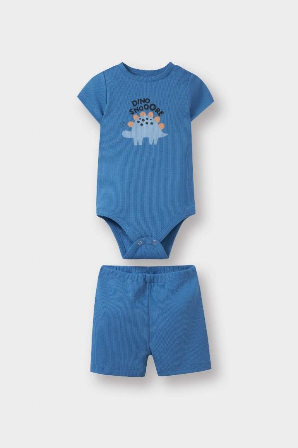Boys' Dinosaur Print Short Sleeve Bodysuit and Shorts Set