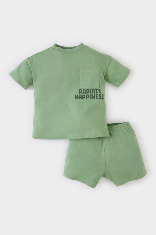 Boys' 2-Piece Set Printed Short Sleeve T-Shirt and Elastic Waist Shorts
