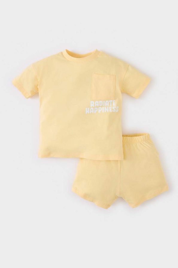 Boys' 2-Piece Set Printed Short Sleeve T-Shirt and Elastic Waist Shorts
