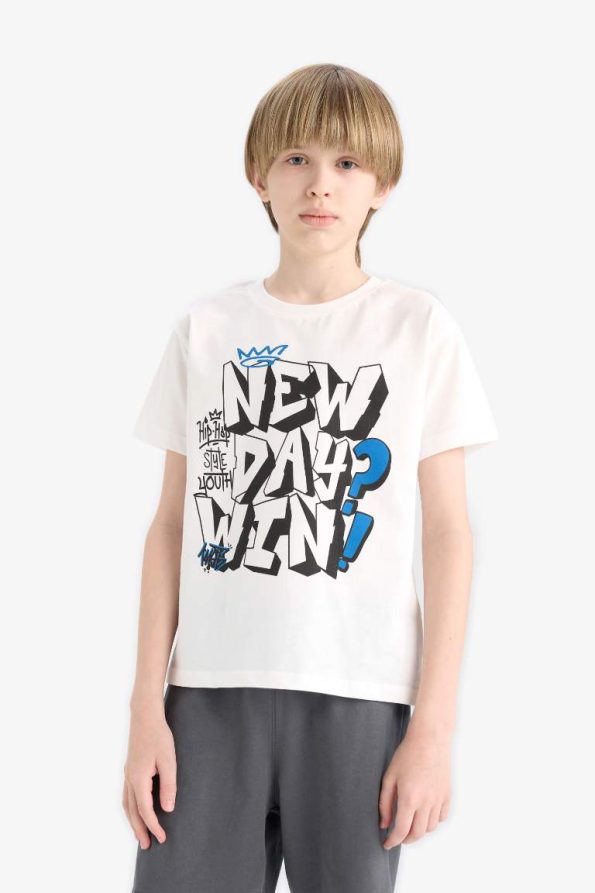Boys' 2-Piece Set with Printed Short Sleeve T-Shirt and Shorts