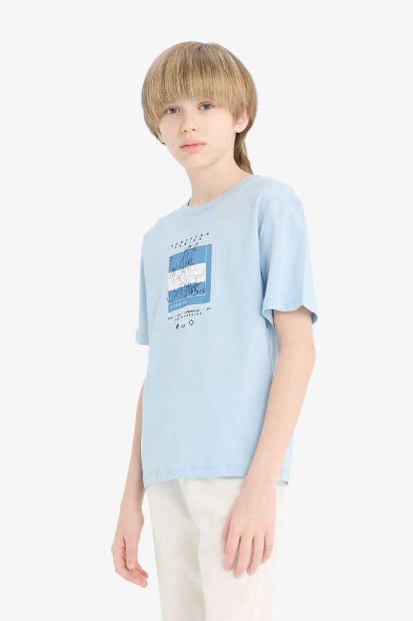 Boys' Printed Crew Neck Short Sleeve T-Shirt