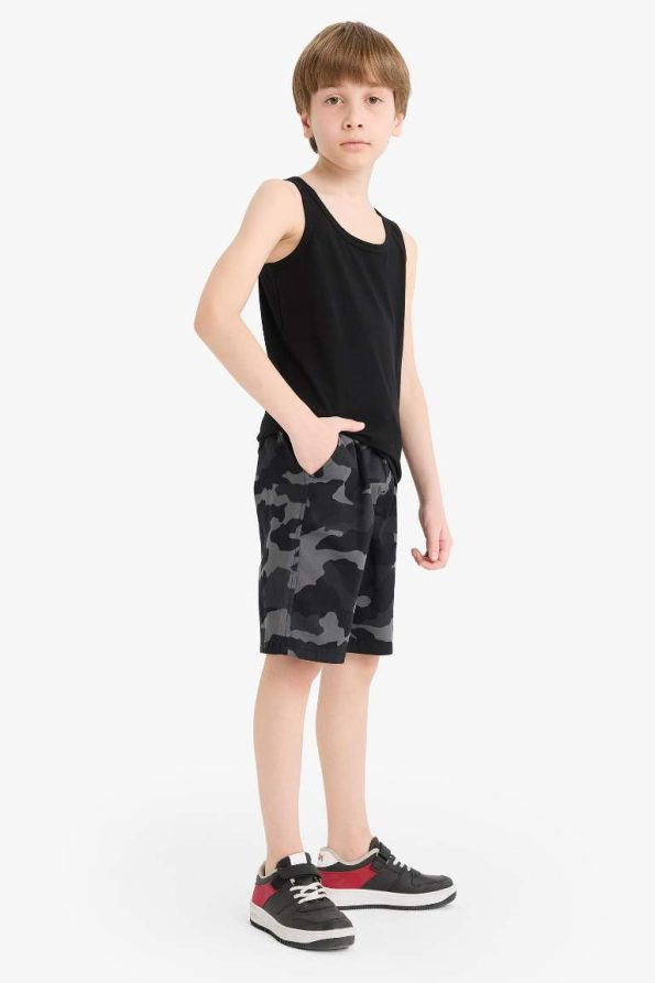 Boys' Camouflage Print Gabardine Shorts