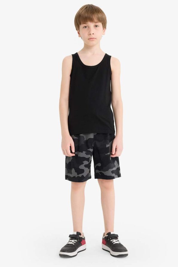 Boys' Camouflage Print Gabardine Shorts