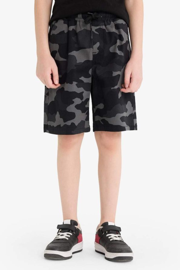 Boys' Camouflage Print Gabardine Shorts
