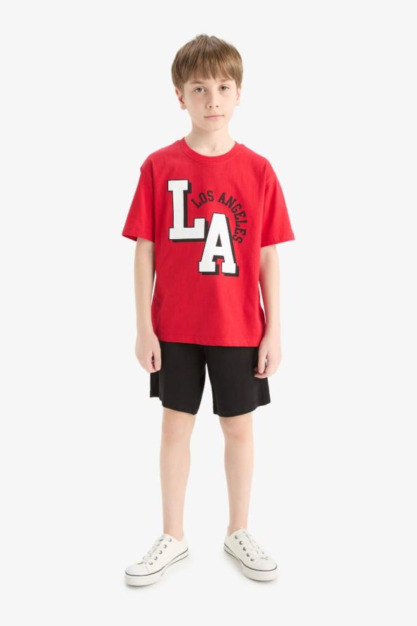 Boys' 2-Piece Set with Printed Short Sleeve T-Shirt and Shorts