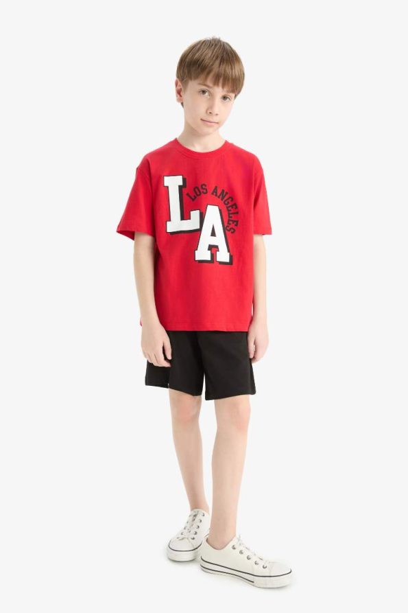Boys' 2-Piece Set with Printed Short Sleeve T-Shirt and Shorts