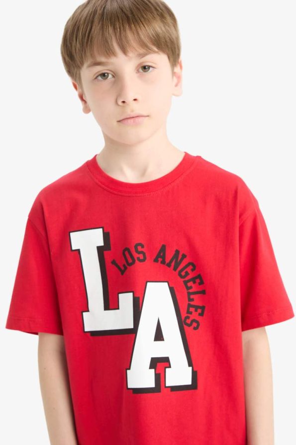 Boys' 2-Piece Set with Printed Short Sleeve T-Shirt and Shorts