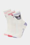 Hello Kitty Girls' 3-Pack Cotton Long Socks
