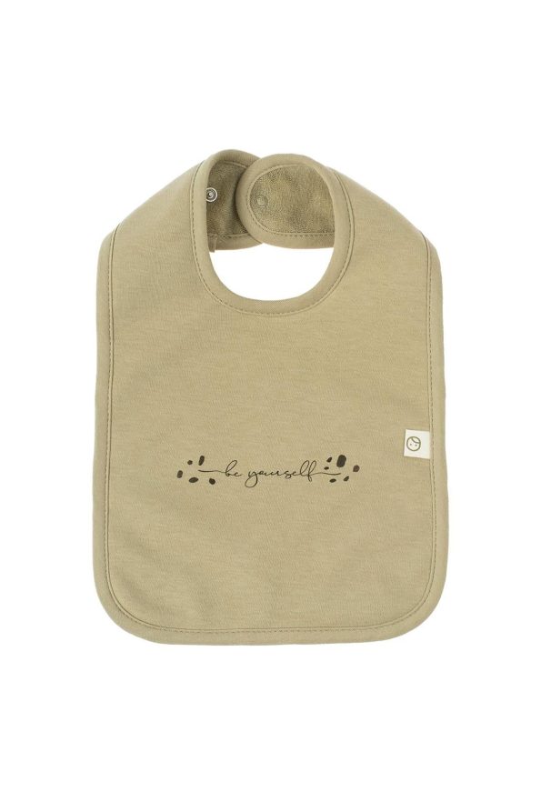 Organic Cotton Liquid-Proof Be Yourself Haki Baby Bib