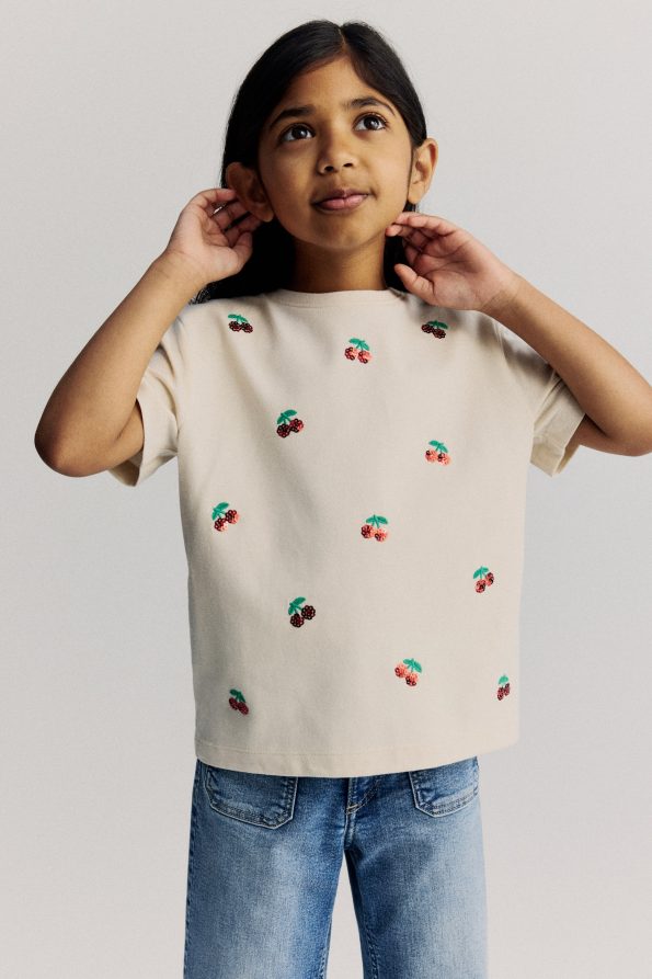T-Shirt with Motif Details