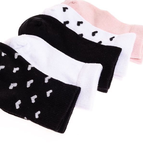 Girls' Baby 5-Pack Pink Ankle Socks