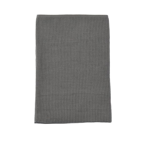 Waffle Organic Cotton Baby Blanket Gray