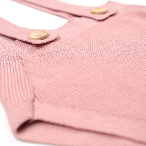 Organic Cotton Baby Knitted Romper Pink