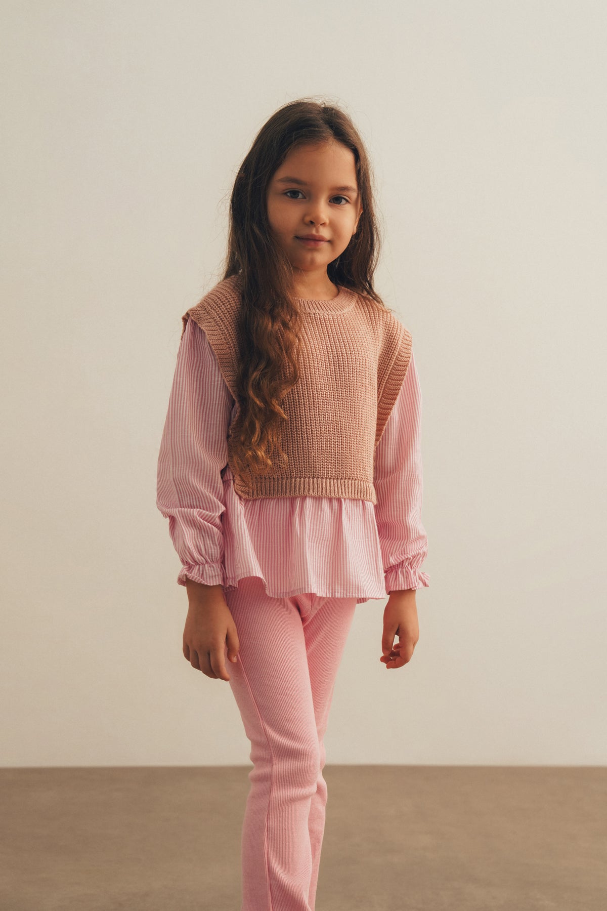 bbkds-1-_100-1.jpg Sweater Detailed Shirt and Leggings Set