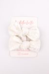 White Velvet Hair Clips for Girls - Set of 2