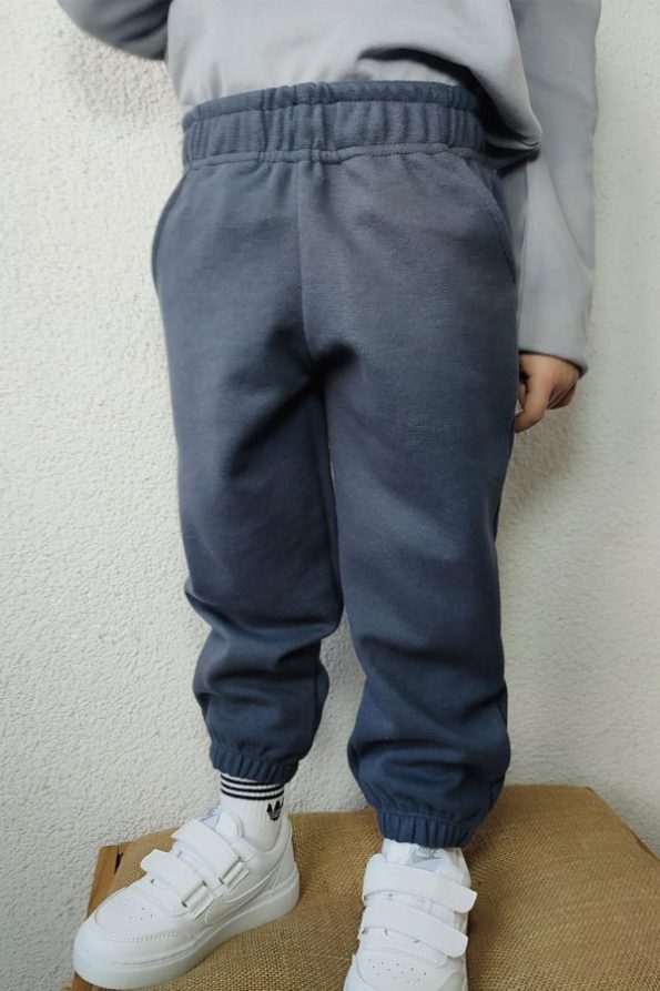 Boys' Gray Elastic Waist Pants (1-2 Years)