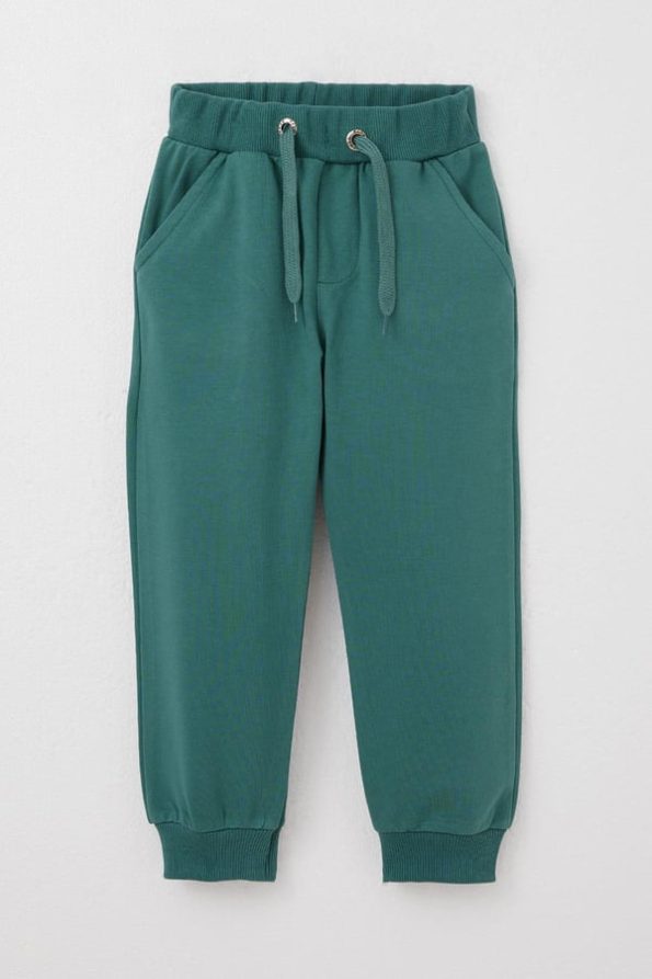 Boys' Pocketed Tracksuit Bottoms in Petrol Green (3 Years)
