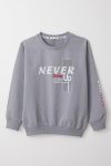 Boys' Motivational Themed Gray Sweatshirt (Ages 8-12)