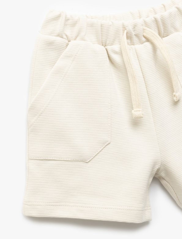Boys' Cotton Basic Shorts with Drawstring and Pocket Detail