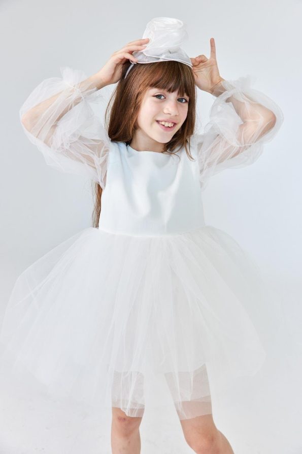 Ivory Butterfly Wing Girl's Dress - Kate