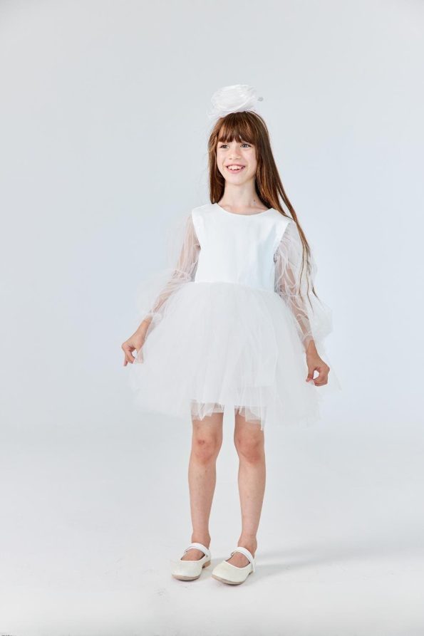 Ivory Butterfly Wing Girl's Dress - Kate