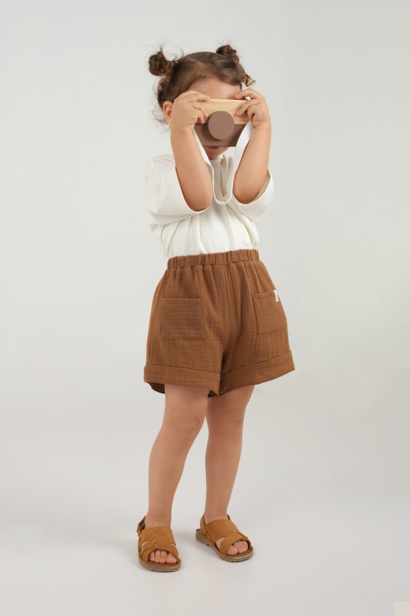 Ruffled Chocolate Shorts